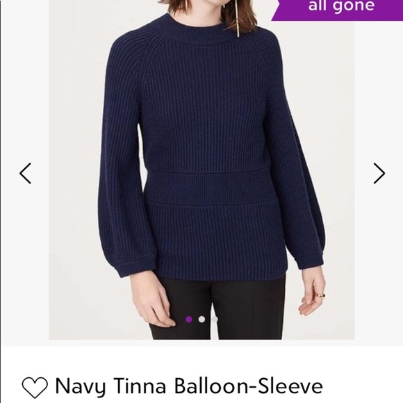 Club Monaco tinna ballon sleeves navy blue sweater size Sp - Picture 8 of 10